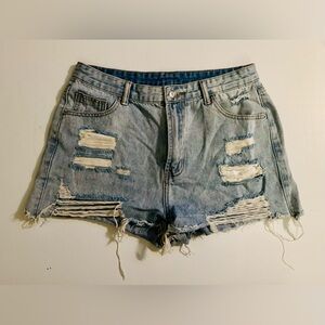 Distressed Denim Women Shorts size Large